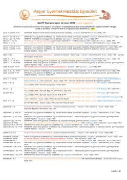 MAGYE Eseménynaptár tervezet 2017