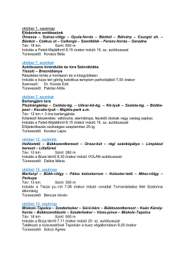 október 1. vasárnap Elődeinkre emlékezünk Ómassa – Száraz