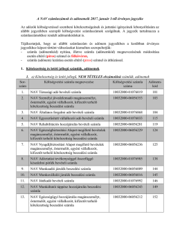 NAV ad&oacute;ztat&aacute;si sz&aacute;mlasz&aacute;mok &eacute;s ad&oacute;nemek &eacute;rv&eacute;nyes jegyz&eacute;ke