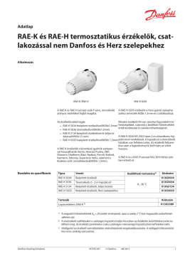 RAE-K és RAE-H termosztatikus érzékelők, csat