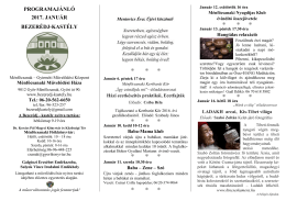 2017. JANU&Aacute;RI programaj&aacute;nl&oacute;