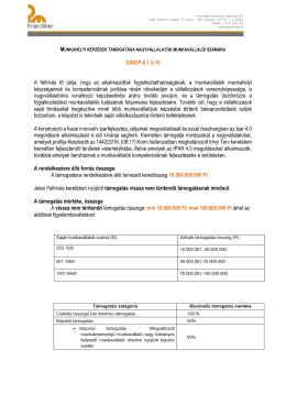 GINOP-6.1.5-16 A felhívás fő célja, hogy az