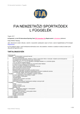 FIA Nemzetk&ouml;zi Sportk&oacute;dex - L f&uuml;ggel&eacute;ke 2017