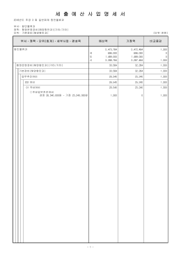 세 출 예 산 사 업 명 세 서
