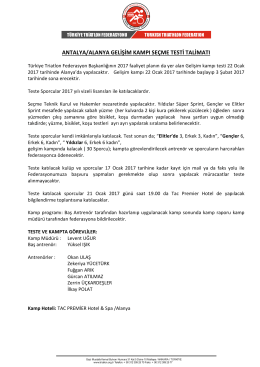 antalya/alanya gelişim kampı se&ccedil;me testi talimatı