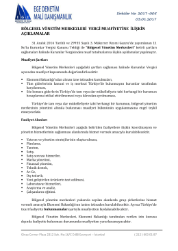 b&ouml;lgesel y&ouml;netim merkezleri vergi muafiyetine ilişkin a&ccedil;ıklamalar