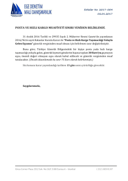 posta ve hızlı kargo muafiyeti sınırı yeniden belirlendi.