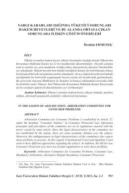 yargı kararları ışığında tüketici sorunları hakem