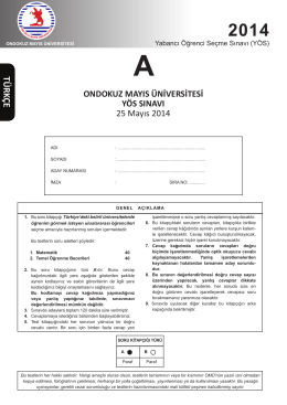 Ondokuz Mayıs Üniversitesi Uluslararası Öğrenci Giriş Sınavı