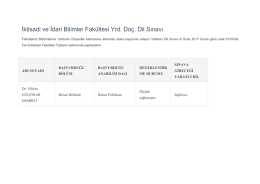 İktisadi ve İdari Bilimler Fakültesi Yrd. Doç. Dil Sınavı