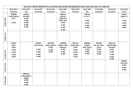 2016-2017 eğitim-öğretim yılı final sınavları saat ve tarihleri