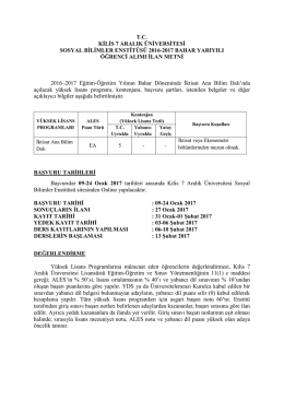 tc kilis 7 aralık &uuml;niversitesi sosyal bilimler enstit&uuml;s&uuml;