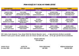 Yemek Listesi