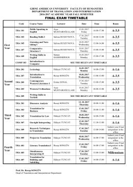 FINAL EXAM TIMETABLE A-3.5 A-3.5 A-3.5 A-3.5 A-3.5 A-1.6 A