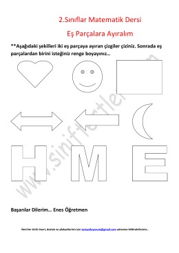 2.Sınıflar Matematik Dersi Eş Par&ccedil;alara Ayıralım