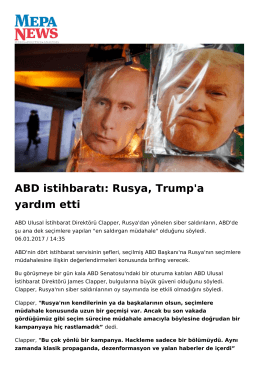 ABD istihbaratı: Rusya, Trump`a yardım etti