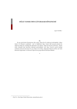 OĞUZ TANSEL`DEN G&Acirc;VURASAR S&Ouml;YLENCESİ