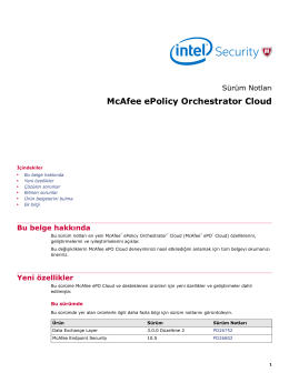 McAfee ePolicy Orchestrator Cloud Sürüm Notları