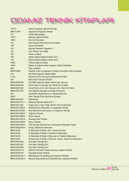 odamız teknik kitapları - TMMOB Makina Mühendisleri Odası