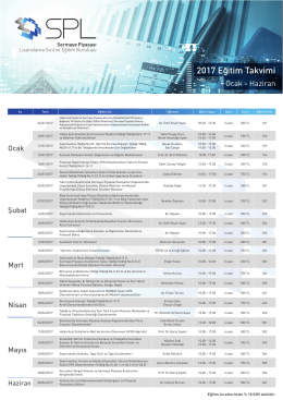 2017 Eğitim Takvimi