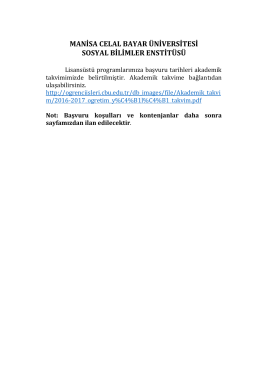 03.Oca.17 :: Genel Bahar D&ouml;nemi Lisans&uuml;st&uuml; &Ouml;ğrenci Alımları