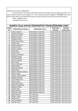 manisa celal bayar &uuml;niversitesi y&uuml;ksek&ouml;ğrenim vakfı