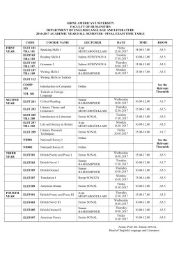 gırne amerıcan unıversıty faculty of humanıtıes department of