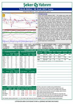 Teknik B&uuml;lten 06 Ocak 2017 Cuma