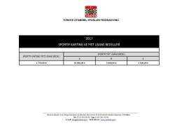 SPORTİF KARTİNG VE PİST LİSANS BEDELLERİ 2017