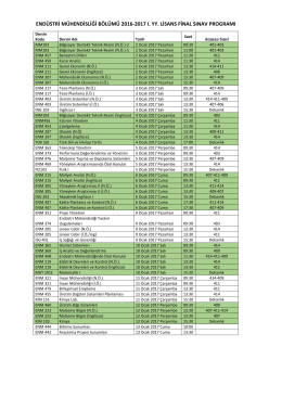 2016-2017 ı. yarıyıl lisans final programı