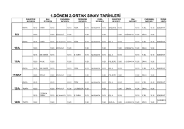 1.d&ouml;nem 2.yazılı tarihleri