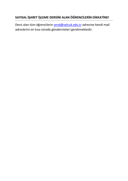 SAYISAL İŞARET İŞLEME DERSİNİ ALAN ÖĞRENCİLERİN
