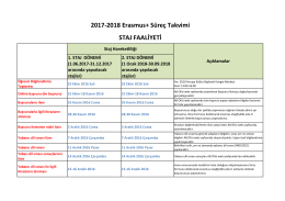 2017-2018 akademik yılı erasmus+ staj faaliyeti