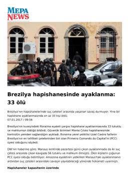 Brezilya hapishanesinde ayaklanma: 33 ölü