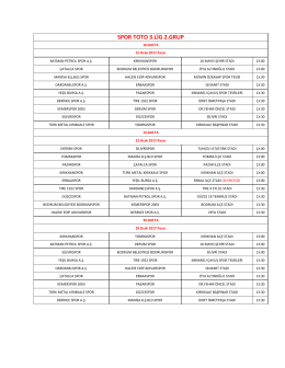 SPOR TOTO 3.LİG 2.GRUP
