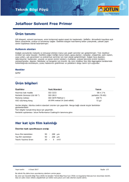 Teknik Bilgi F&ouml;y&uuml; Jotafloor Solvent Free Primer