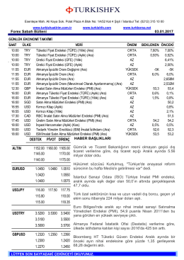 Forex Sabah Bülteni