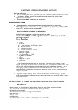 ÖĞRETMEN KATEGORİSİ YARIŞMA ŞARTLARI Konu Başlıkları