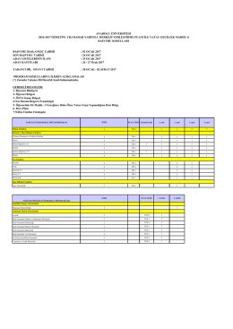 BAġVURU BAġLANGI&Ccedil; TARĠHĠ