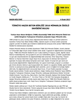türkiye hazır beton birliği 2016 mimarlık ödülü sahibini buldu