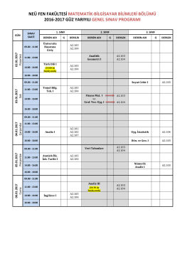 2016-2017 Güz (Genel Sınav)
