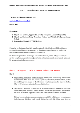İŞARETLER ve SİSTEMLER (SIGNALS and SYSTEMS)