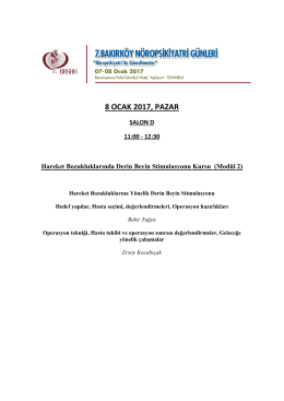 Hareket Bozukluklarında Derin Beyin Stimulasyonu Kursu (Mod&uuml;l 2)