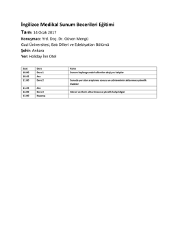 İngilizce Medikal Sunum Becerileri Eğitimi