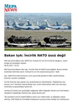 Bakan Işık: İncirlik NATO üssü değil