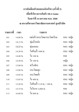 โปรแกรมการคัดเลือก