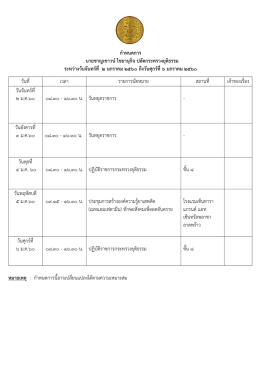 กาหนดการ นายชาญเชาวน์ไชยานุกิจ ปลัดกระทรวงยุ
