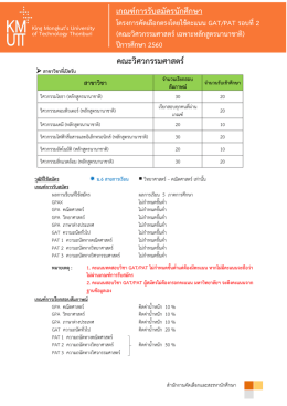 คณะวิศวกรรมศาสตร์ เกณฑ์การรับสมัครนักศึกษา