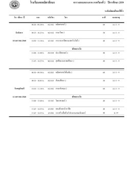 ตารางสอบกลางภาค ภาคเรียนที่ 2 ปีการศึกษา 2559 โรงเรียนเทพมิตรศึกษา