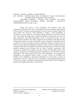 BYPASS FRACTION/ FLEXIBILITY/ HEAT EXCAHNGER